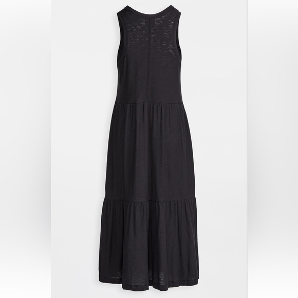Nation LTD Melissa tiered Pima cotton ribbed trim S Black Sleeveless Dress - Picture 2 of 13